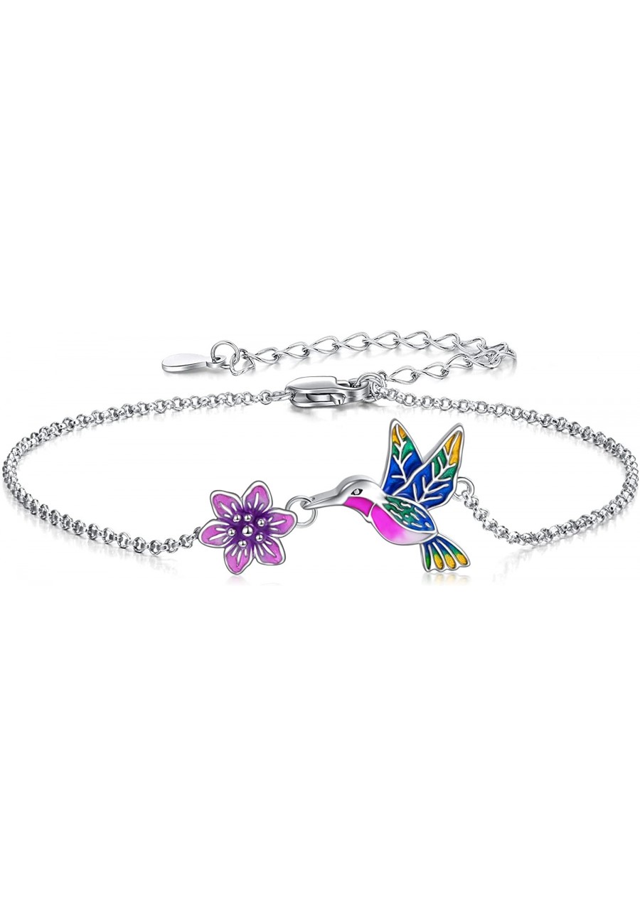 Hummingbird Anklet for Women Girls Sterling Silver Hummingbird and Daisy Flower Ankle Bracelets Link Chain Anklets $33.91 Ank...