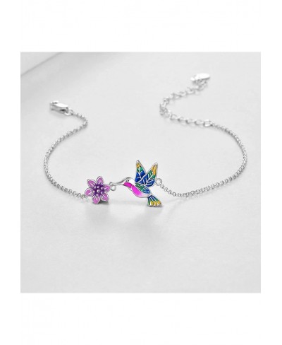 Hummingbird Anklet for Women Girls Sterling Silver Hummingbird and Daisy Flower Ankle Bracelets Link Chain Anklets $33.91 Ank...