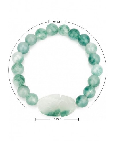 Jade Bracelet For Women Men Lucky Charm 10mm Bead Bracelet with Pi Xiu/Pi Yao Attract Wealth and Good Luck Dark Green $22.48 ...