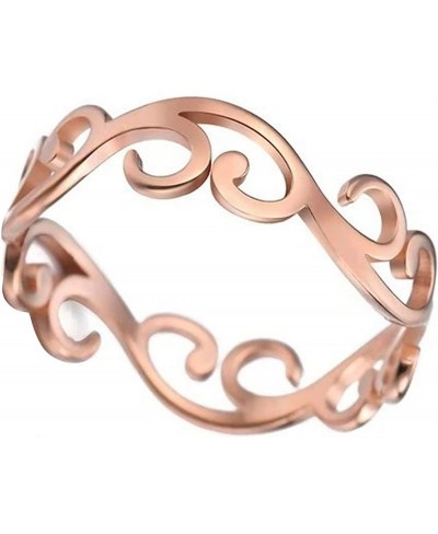 Art Nouveau Boho Ring Womens Rose Gold Stainless Steel Bohemian Band Sizes 6-10 $12.33 Bands
