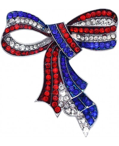 4th of July American Flag Design Bow Ribbon Brooch Pin Independence Day Gift $13.57 Brooches & Pins