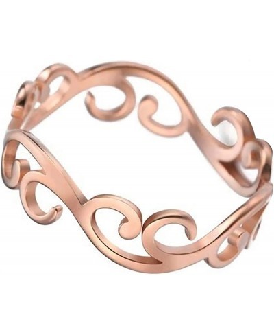 Art Nouveau Boho Ring Womens Rose Gold Stainless Steel Bohemian Band Sizes 6-10 $12.33 Bands