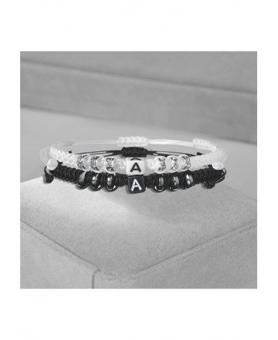 Initial Charm Bracelets Handmade Letter Bracelet A-Z Adjustable Braided Rope Bracelets Friendship Matching Bracelet for Men W...