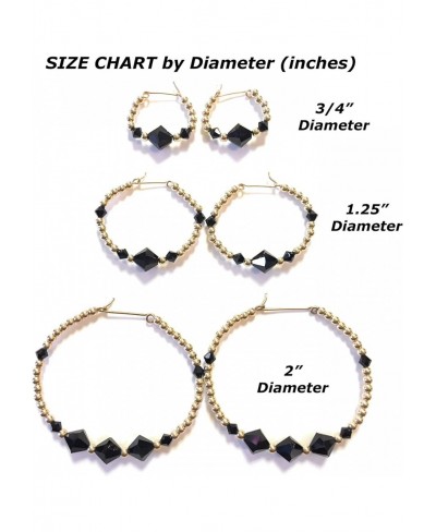 14Kt Small Gold Filled Beaded Hoop Earrings"Choose your Birthstone Crystals" $23.94 Hoop