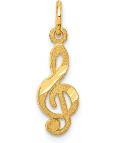 10K Gold Treble Clef Music Note Charm Musical Jewelry $31.90 Charms & Charm Bracelets