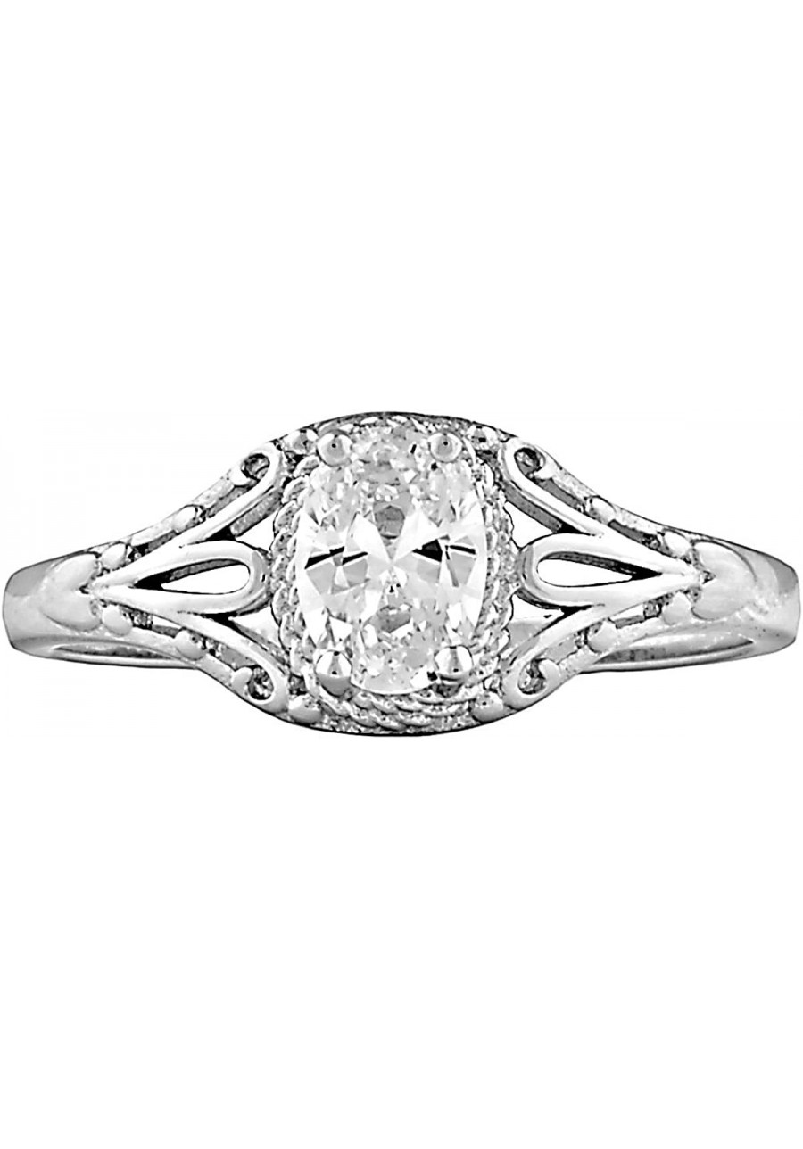 Clarissa - 1.0ct Oval-Cut Russian Ice on Fire CZ Engagement Promise Ring 925 Silver 3191 $19.18 Engagement Rings