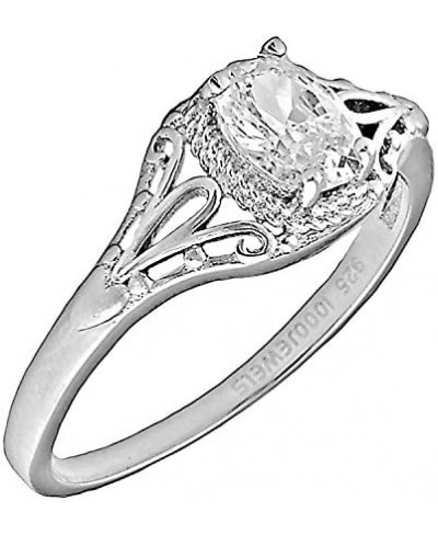 Clarissa - 1.0ct Oval-Cut Russian Ice on Fire CZ Engagement Promise Ring 925 Silver 3191 $19.18 Engagement Rings