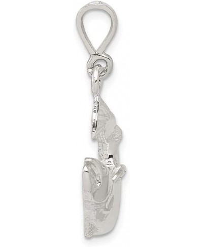 Sterling Silver Polished Salmon Pendant 30mm 20.5mm style QC8767 $26.94 Pendants & Coins