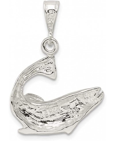 Sterling Silver Polished Salmon Pendant 30mm 20.5mm style QC8767 $26.94 Pendants & Coins