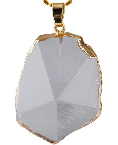 Natural Irregular Crystal Gemstone Pendant Necklace for Women Men $13.32 Pendants & Coins