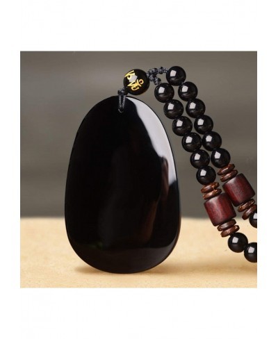 100% Pure Obsidian Natural Pendant Necklace Zodiac Bodhisattva Amulet Talisman $18.07 Pendant Necklaces