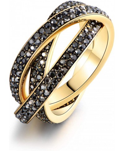 18K Gold Plated Three-Tone & One Tone Cubic Zirconia Rolling Rings $21.30 Statement