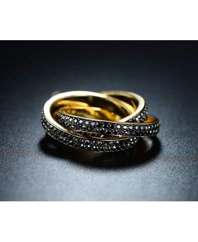 18K Gold Plated Three-Tone & One Tone Cubic Zirconia Rolling Rings $21.30 Statement