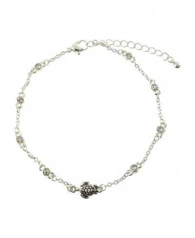 Turtle Charm Color Stone Sealife Link Anklet $7.69 Anklets