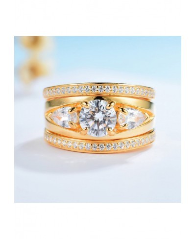 Women's Engagement Wedding Set Ring 925 Sterling Silver 1.2CT Round Cubic Zirconia with 1pc band $44.65 Bridal Sets