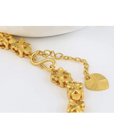 24 K Yellow Gold Plated Bracelet For Women Big Girls Medium $14.74 Link