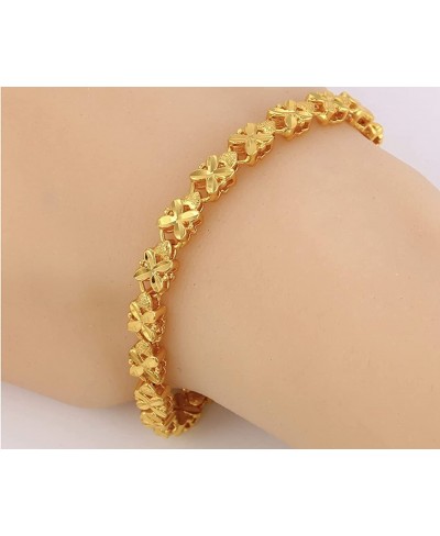 24 K Yellow Gold Plated Bracelet For Women Big Girls Medium $14.74 Link