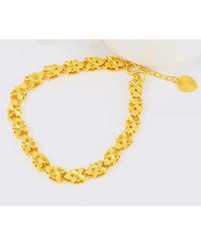 24 K Yellow Gold Plated Bracelet For Women Big Girls Medium $14.74 Link