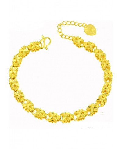 24 K Yellow Gold Plated Bracelet For Women Big Girls Medium $14.74 Link