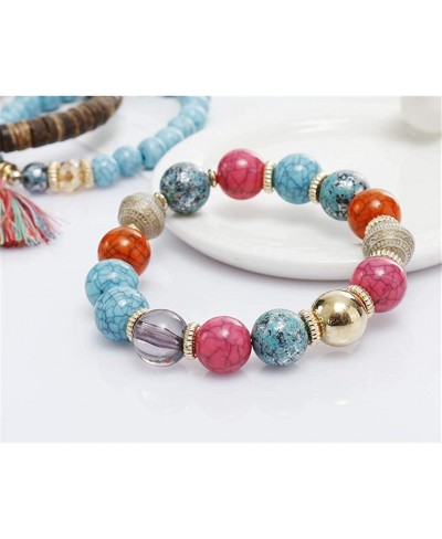 Bohemian Style Stretch Bracelet Simple Elephant Tassel Pendant Boho Beads Stackable Multilayer Bracelets Gift $5.60 Stretch