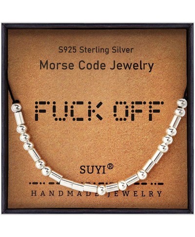 Morse Code Bracelet Sterling Silver Beads on Silk Cord Handmade Friendship Bracelet Gifts for Her $18.17 Strand