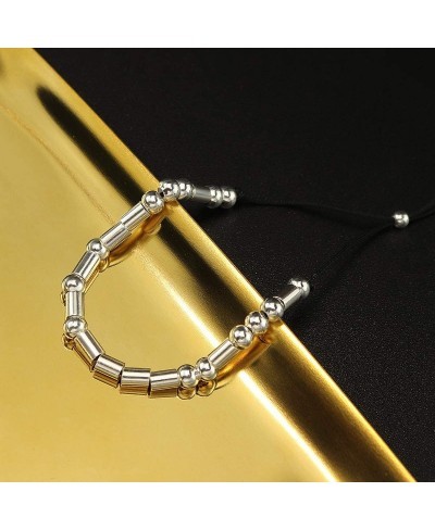 Morse Code Bracelet Sterling Silver Beads on Silk Cord Handmade Friendship Bracelet Gifts for Her $18.17 Strand