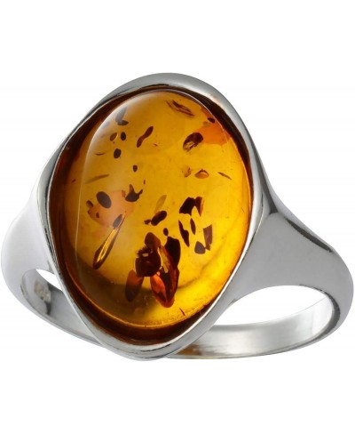 Sterling Silver and Baltic Honey Amber Ring Abigail $20.96 Statement