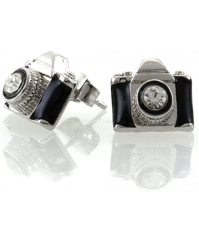 Retro Black Miniature Camera Photographer Earrings Stud Post Fashion Jewelry $11.60 Stud