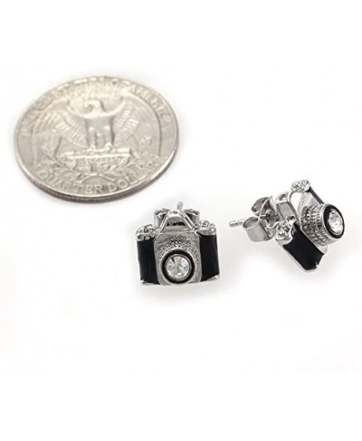 Retro Black Miniature Camera Photographer Earrings Stud Post Fashion Jewelry $11.60 Stud