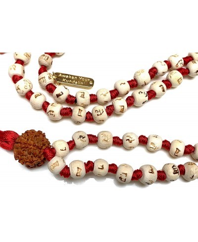 Tulsi mala Beads necklace Holy Basil - w/ 5 Mukhi Rudraksha 5 Face Rudraksh Buddhist 108 Prayer Beads Ram mala - Chanting Man...