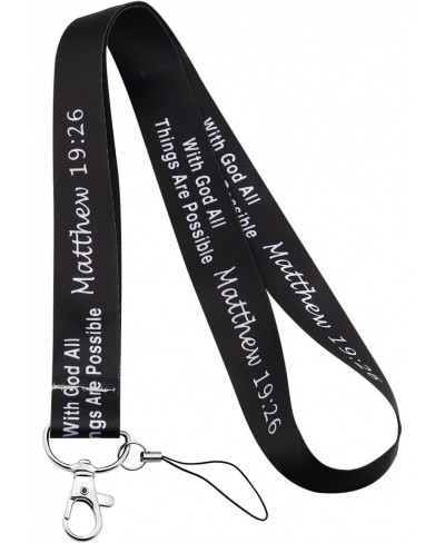 Christian Lanyard ID Holder Bible Verse Matthew 19 - 26 Gift With God All Things Are Possible $14.44 Pendant Necklaces