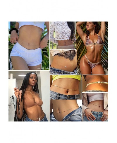 12Pcs Beach Bikini Belly Chain Jewelry for Women Rhinestone Beads Waist Chain Sexy Gold Body Chain Jewelry for Summer $19.94 ...