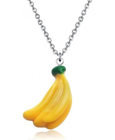 1 Pair Fruit Pie Style Earrings Banana Pineapple Dangle Earrings for Women $6.88 Pendant Necklaces