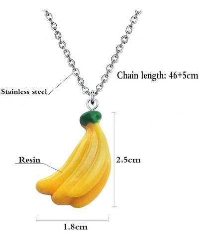 1 Pair Fruit Pie Style Earrings Banana Pineapple Dangle Earrings for Women $6.88 Pendant Necklaces