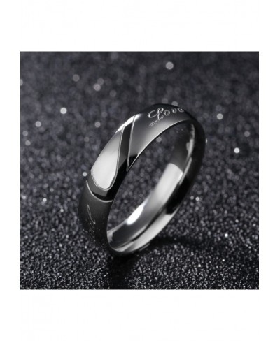 2pcs "Real Love" Stainless Steel Love Heart Couple Ring Wedding Engagement Band Men Women Promise Jewelry $8.48 Bands