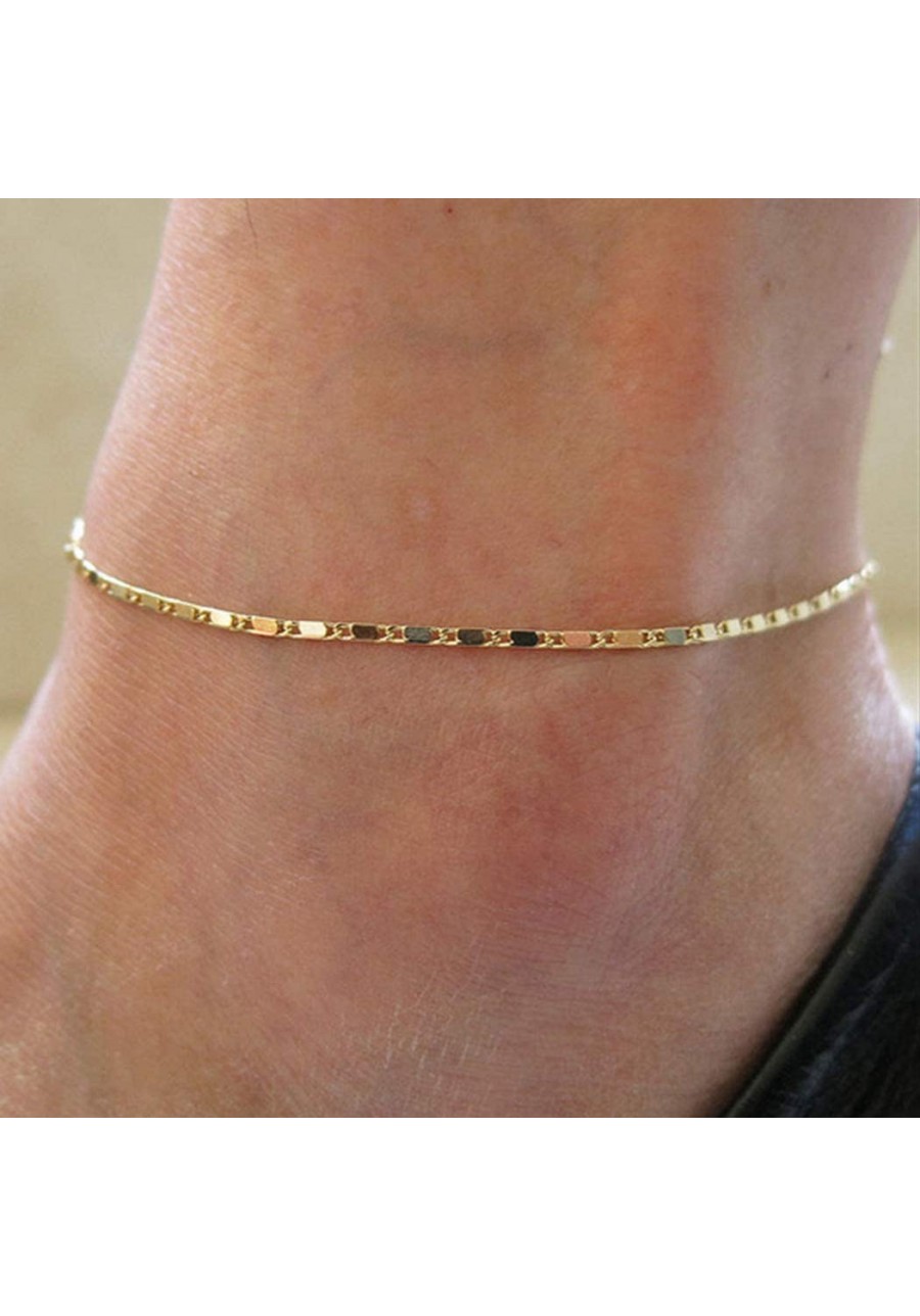 Boho Turquoise Anklets Chain Silver Beach Bead Foot Bracelets Jewelry for Women and Girls (Gold 3) $9.55 Anklets