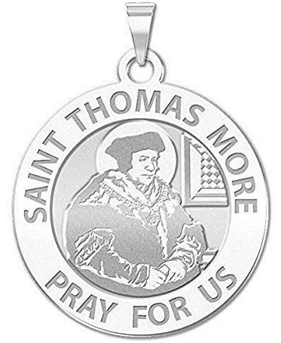 Saint Thomas More Religious Medal - 3/4 Inch Size of a Nickel -Sterling Silver $45.81 Pendants & Coins