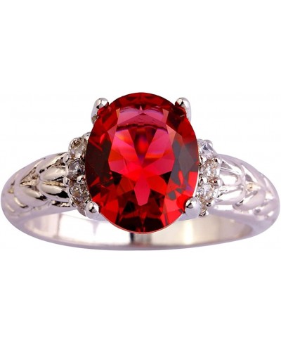 925 Sterling Silver Created Ruby Spinel Filled Bypass Band Promise Ring $4.97 Wedding Bands