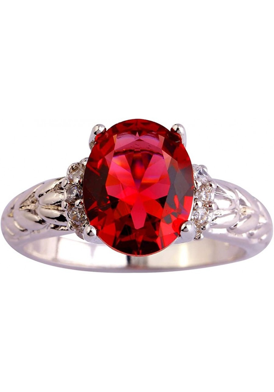 925 Sterling Silver Created Ruby Spinel Filled Bypass Band Promise Ring $4.97 Wedding Bands