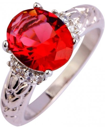 925 Sterling Silver Created Ruby Spinel Filled Bypass Band Promise Ring $4.97 Wedding Bands