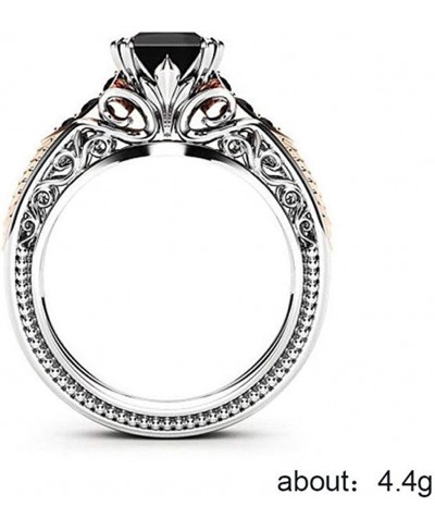 Rings Women Black Diamond Cut Diamond Princess Jewelry Wedding Engagement Gift $8.41 Engagement Rings