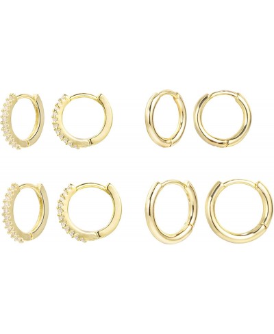 Small Hoop Earrings Small Huggie Hoops Gold Hoop Earrings Silver Chunky Earrings Set for Women Men Girls $15.28 Hoop