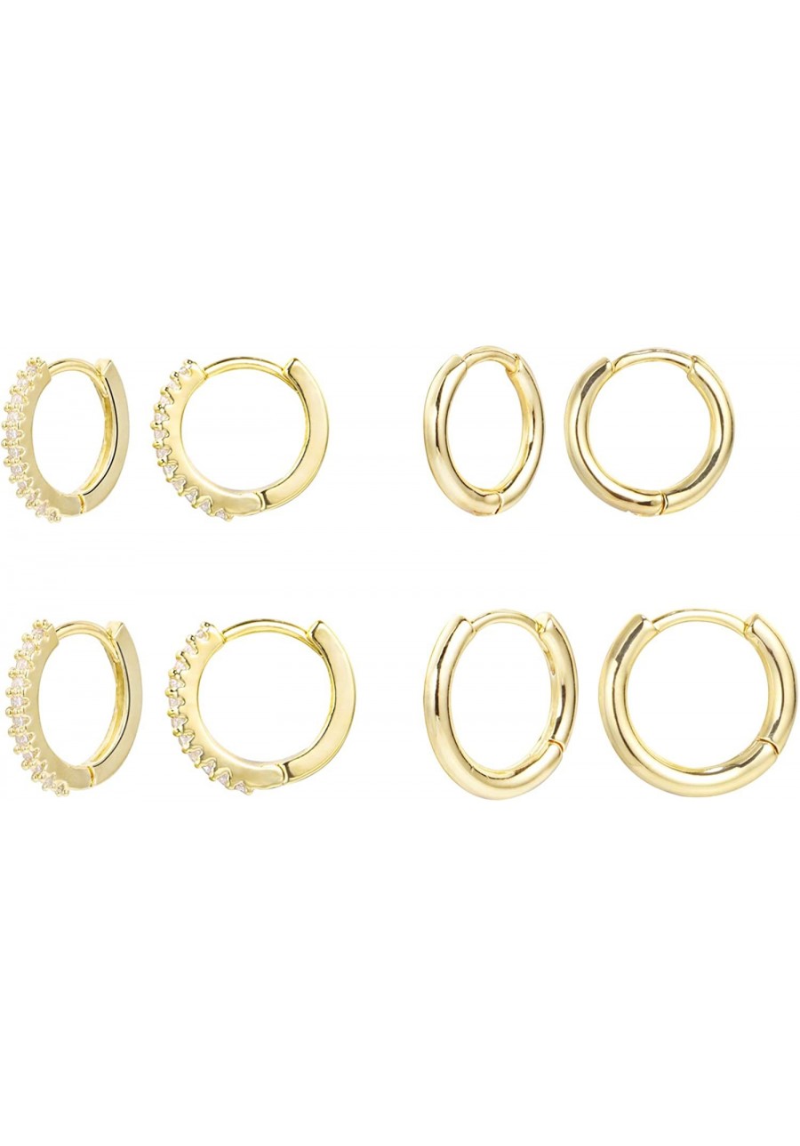 Small Hoop Earrings Small Huggie Hoops Gold Hoop Earrings Silver Chunky Earrings Set for Women Men Girls $15.28 Hoop