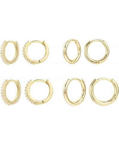 Small Hoop Earrings Small Huggie Hoops Gold Hoop Earrings Silver Chunky Earrings Set for Women Men Girls $15.28 Hoop