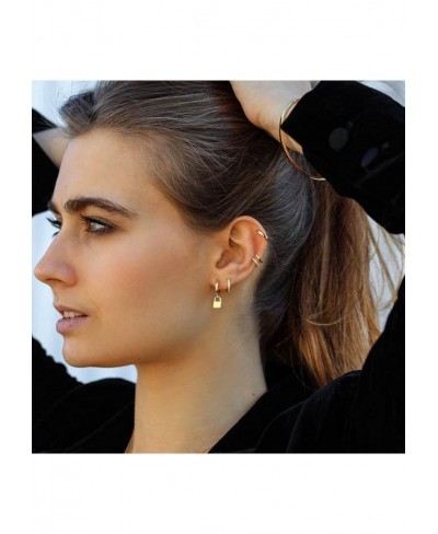 Small Hoop Earrings Small Huggie Hoops Gold Hoop Earrings Silver Chunky Earrings Set for Women Men Girls $15.28 Hoop