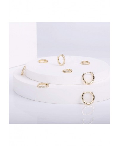 Small Hoop Earrings Small Huggie Hoops Gold Hoop Earrings Silver Chunky Earrings Set for Women Men Girls $15.28 Hoop