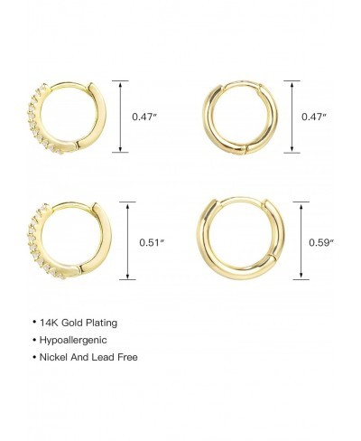 Small Hoop Earrings Small Huggie Hoops Gold Hoop Earrings Silver Chunky Earrings Set for Women Men Girls $15.28 Hoop