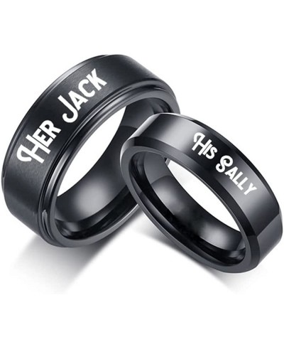 His Sally Her Jack Matching Couple Rings for Women Girl Men Boy Stainless Steel Promise Wedding Thumb Middle Knuckle Finger B...