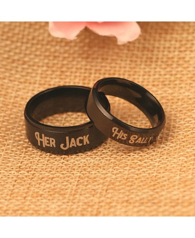 His Sally Her Jack Matching Couple Rings for Women Girl Men Boy Stainless Steel Promise Wedding Thumb Middle Knuckle Finger B...