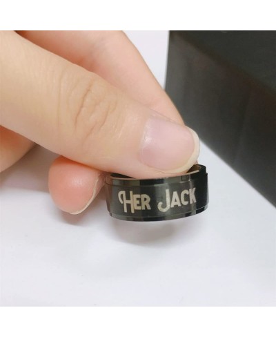 His Sally Her Jack Matching Couple Rings for Women Girl Men Boy Stainless Steel Promise Wedding Thumb Middle Knuckle Finger B...